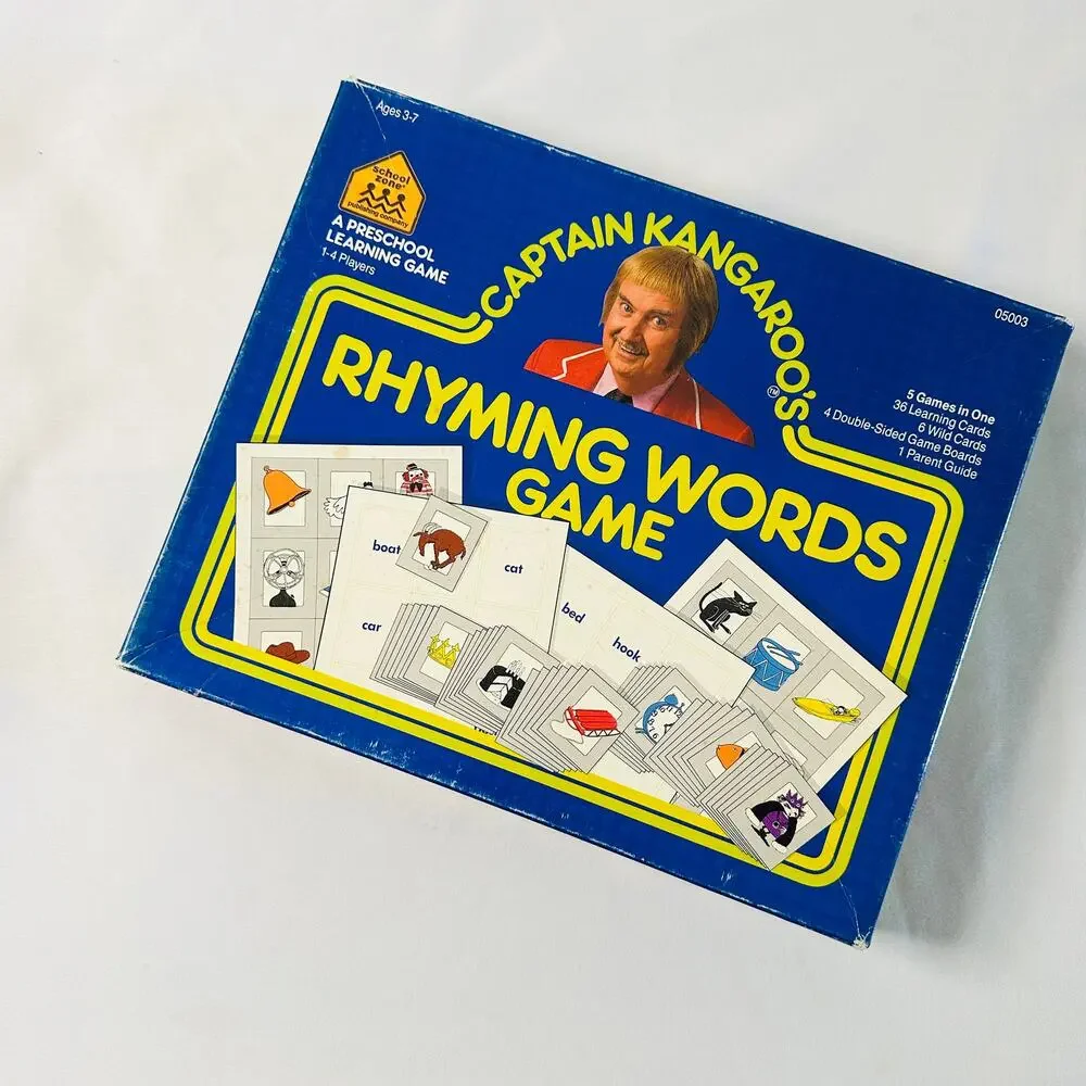 Vintage 1987 Captain Kangaroo's Rhyming Word Game Educational Board Game